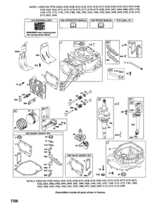 Cylinder/Crankshaft/Sump Diagram and Parts List for 124T00 0101-4305 Briggs and Stratton Engine